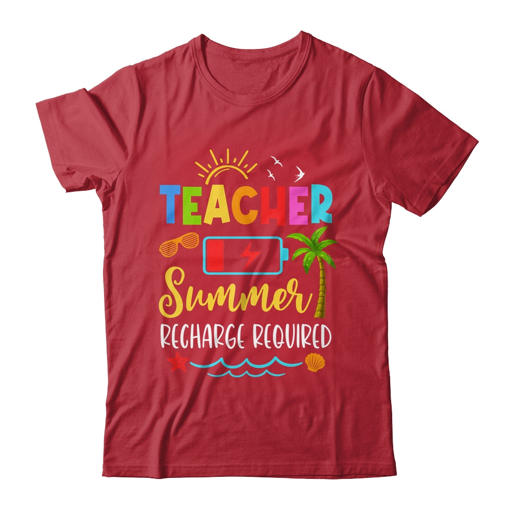 Teacher Summer Recharge Required Last Day School Women Funny Shirt & Tank Top | teecentury