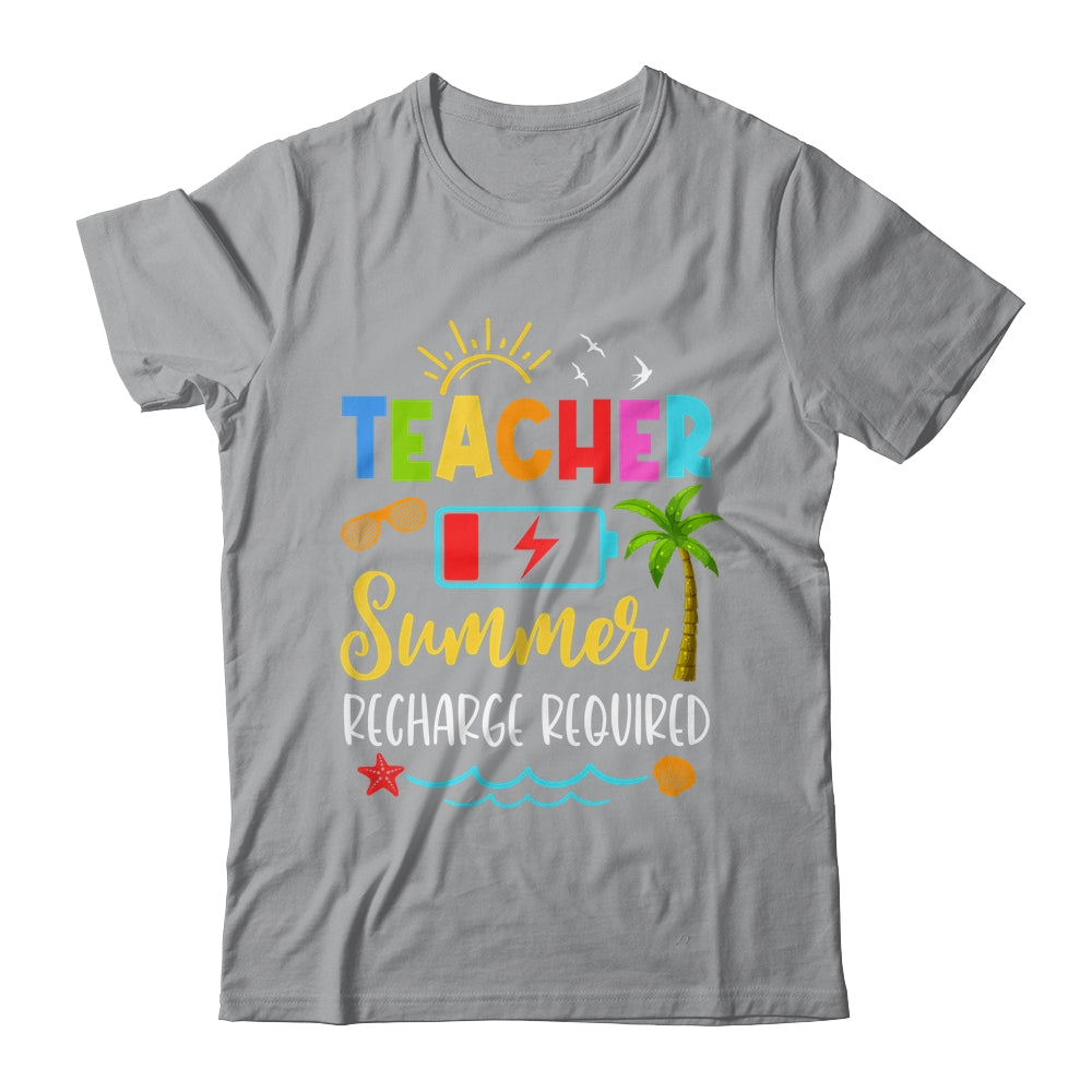 Teacher Summer Recharge Required Last Day School Women Funny Shirt & Tank Top | teecentury