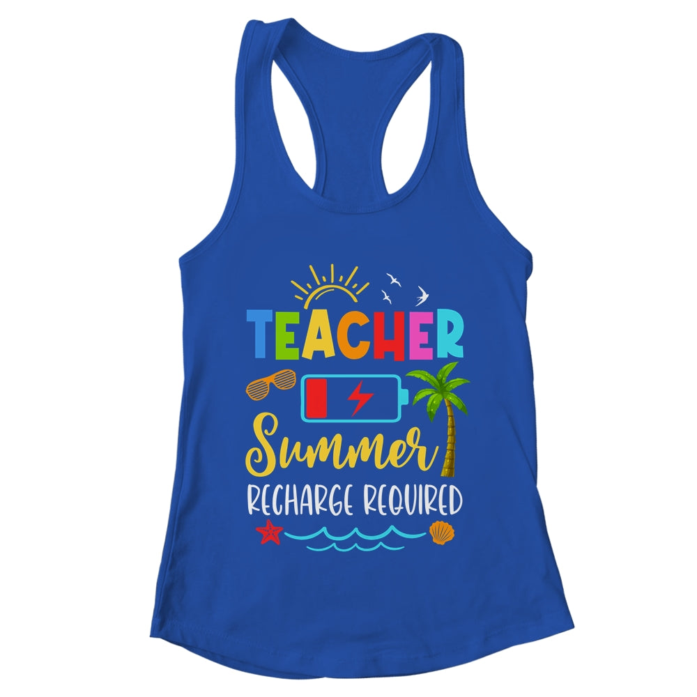 Teacher Summer Recharge Required Last Day School Women Funny Shirt & Tank Top | teecentury