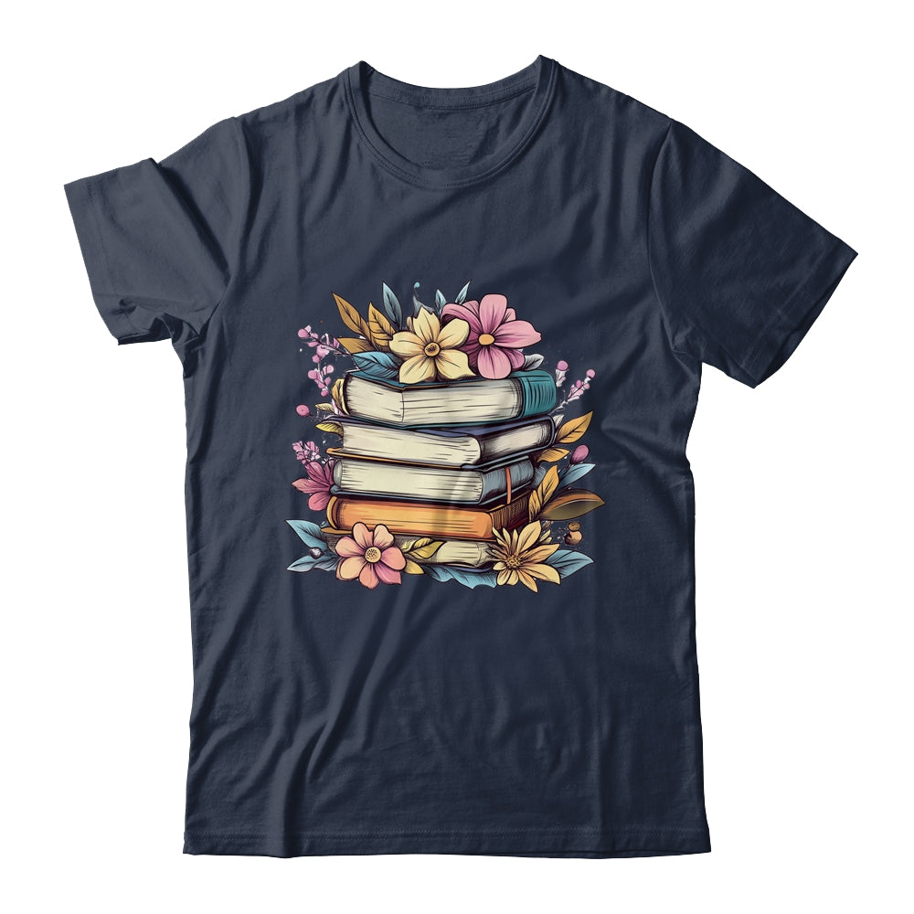 Teacher Women Reading Book Lover Wildflowers Books Graphic Shirt & Hoodie | teecentury