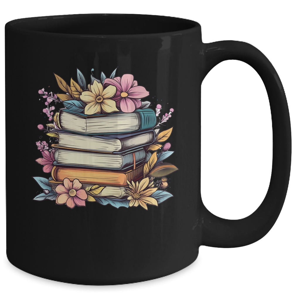 Teacher Women Reading Book Lover Wildflowers Books Graphic Mug | teecentury