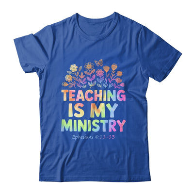 Teaching Is My Ministry Flower Jesus Christian Teacher Shirt & Tank Top | teecentury