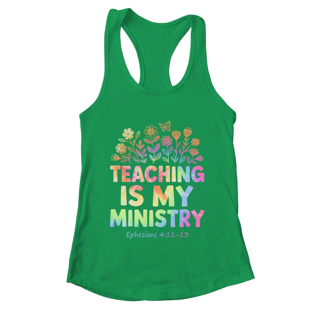 Teaching Is My Ministry Flower Jesus Christian Teacher Shirt & Tank Top | teecentury