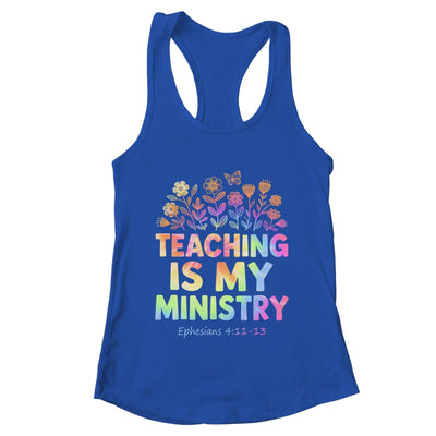 Teaching Is My Ministry Flower Jesus Christian Teacher Shirt & Tank Top | teecentury