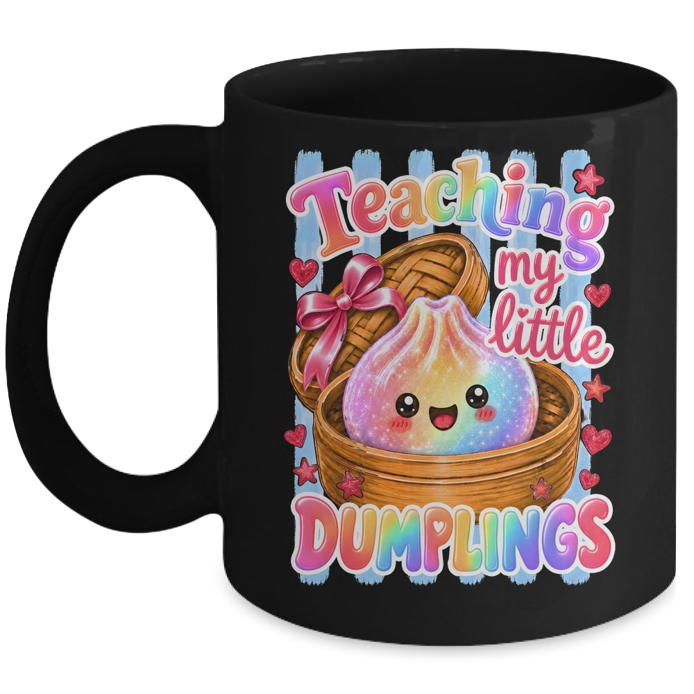 Teaching My Little Dumplings Teacher Striped Kawaii Cute Mug | teecentury
