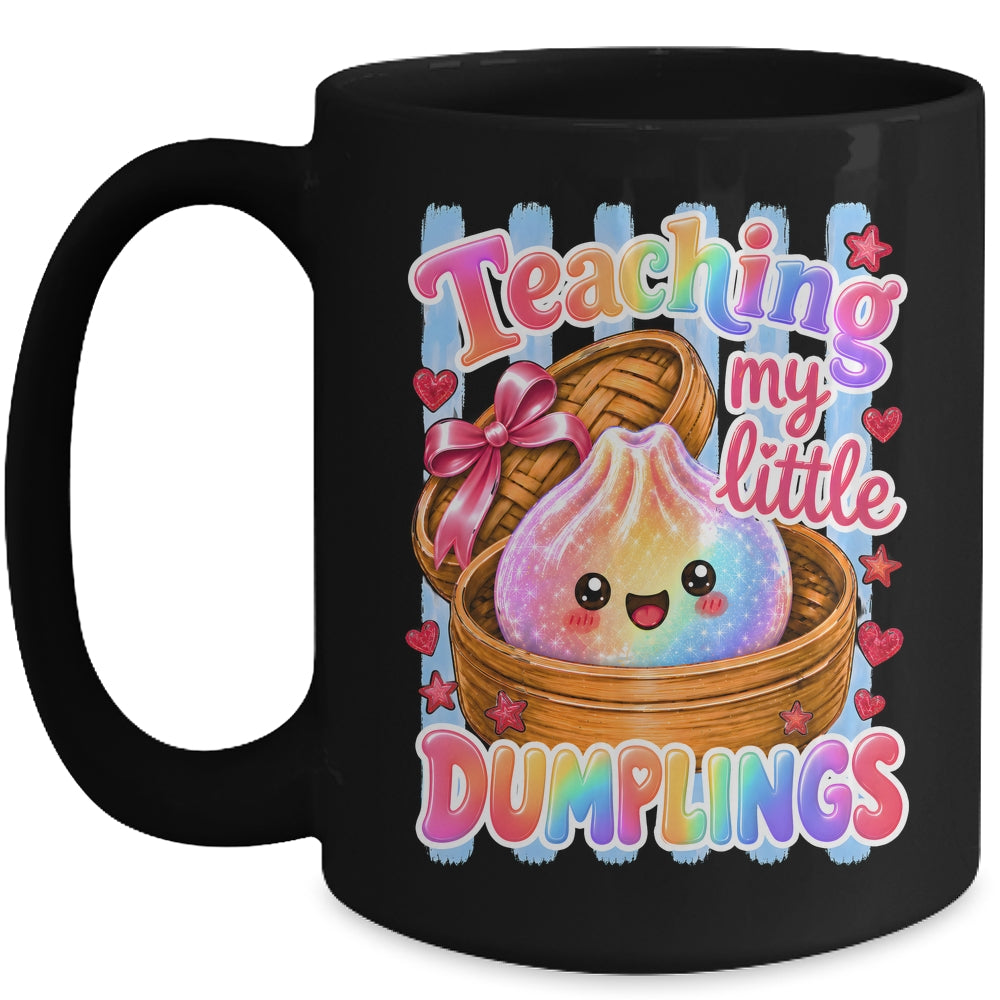 Teaching My Little Dumplings Teacher Striped Kawaii Cute Mug | teecentury