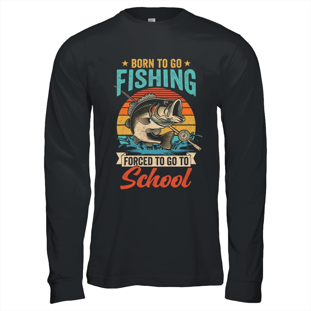 Teen Boys Fishing Funny Forced To Go To School Bass Fish Shirt & Hoodie | teecentury