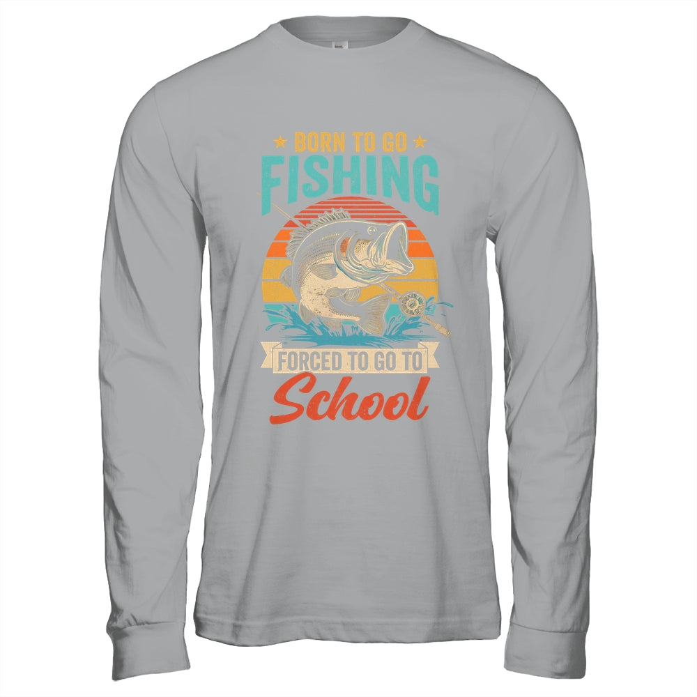 Teen Boys Fishing Funny Forced To Go To School Bass Fish Shirt & Hoodie | teecentury