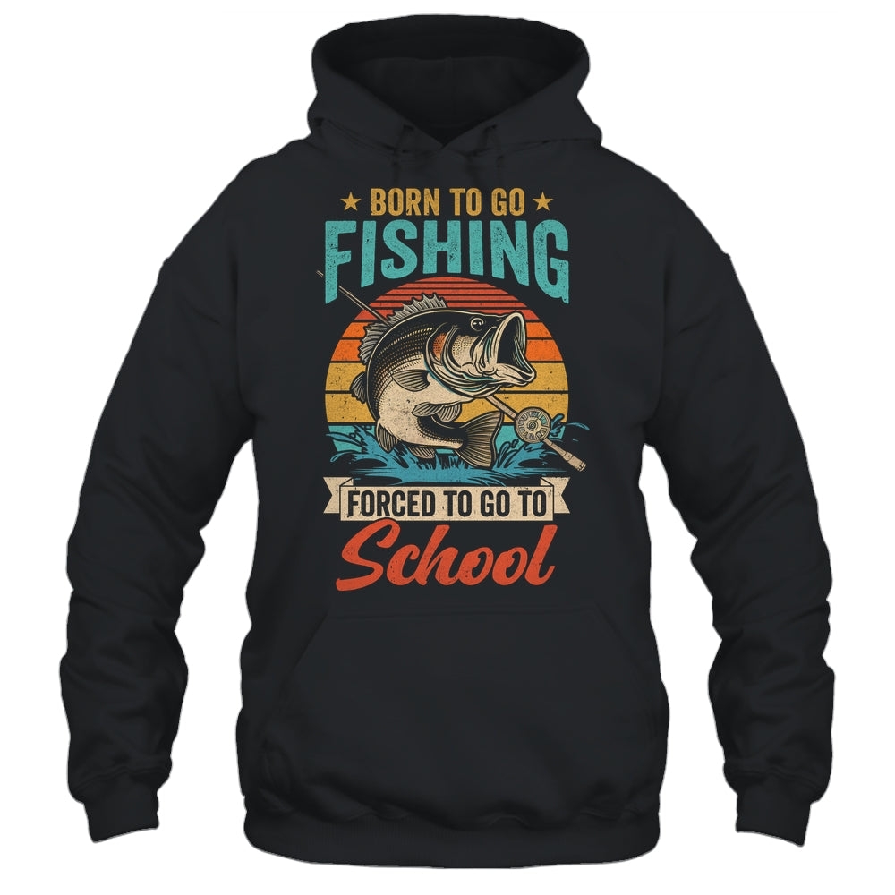 Teen Boys Fishing Funny Forced To Go To School Bass Fish Shirt & Hoodie | teecentury