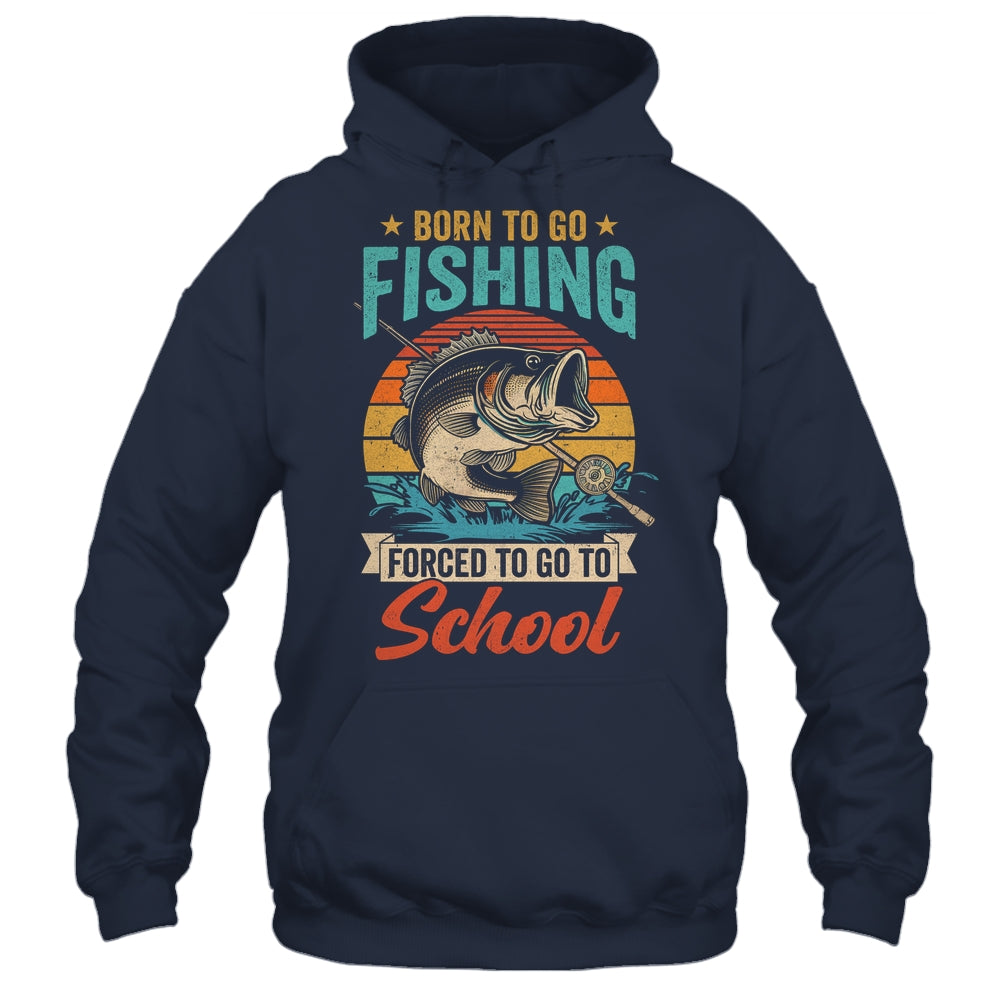 Teen Boys Fishing Funny Forced To Go To School Bass Fish Shirt & Hoodie | teecentury