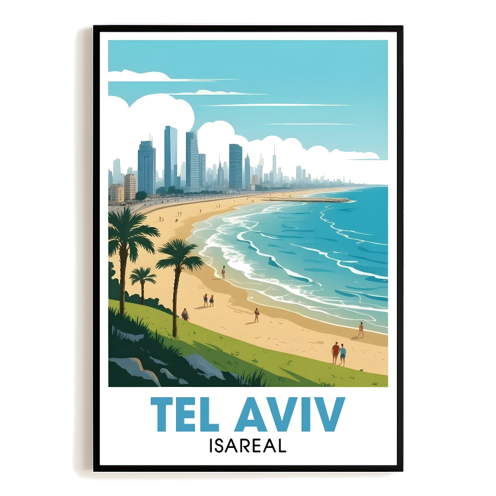 Tel Aviv Israel Vintage Travel Poster Nature City Wall Art Landscape Picture Prints Suitable For Home Room Living Room Office Bedroom Aesthetic Decor Unframed | teecentury