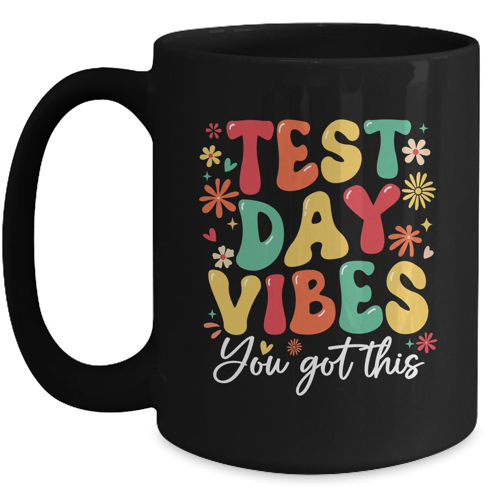Test Day Vibes Groovy Testing Day Teacher Student Exam Mug | teecentury