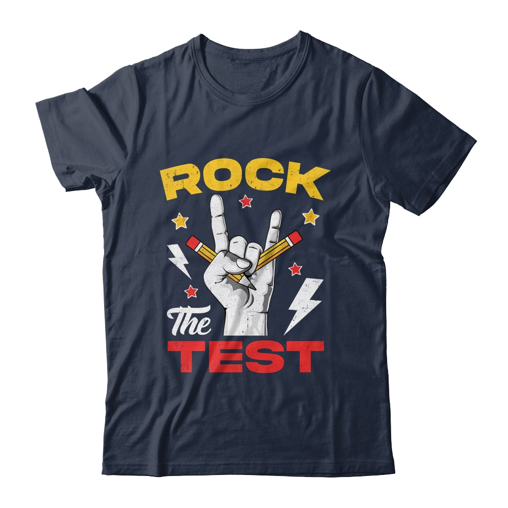 Testing Day Rock The Test Rock Music Teacher Motivational Shirt & Hoodie | teecentury