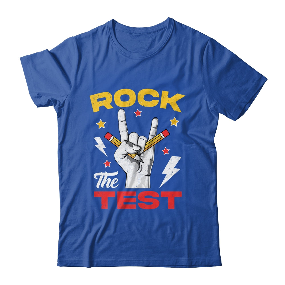 Testing Day Rock The Test Rock Music Teacher Motivational Shirt & Hoodie | teecentury
