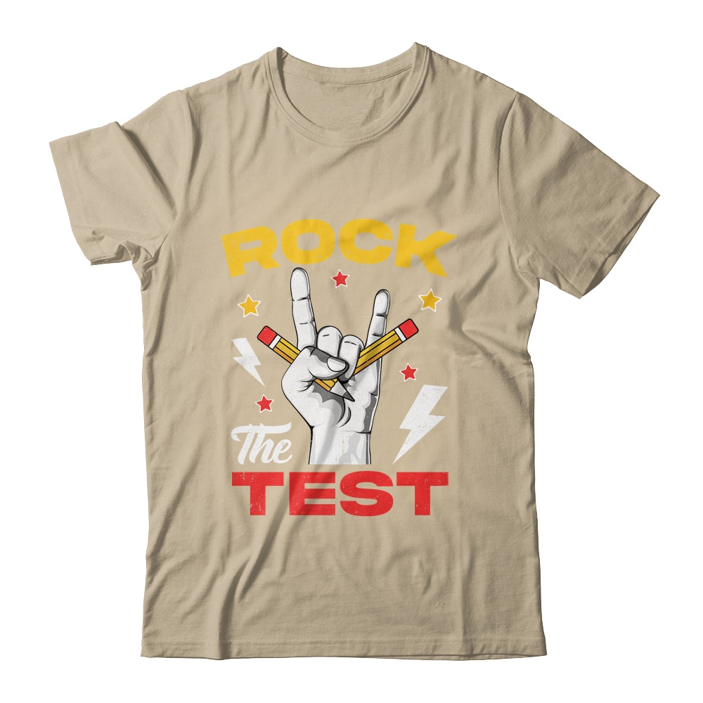 Testing Day Rock The Test Rock Music Teacher Motivational Shirt & Hoodie | teecentury