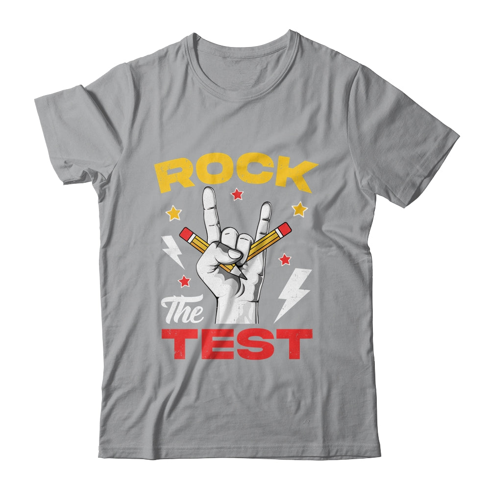 Testing Day Rock The Test Rock Music Teacher Motivational Shirt & Hoodie | teecentury
