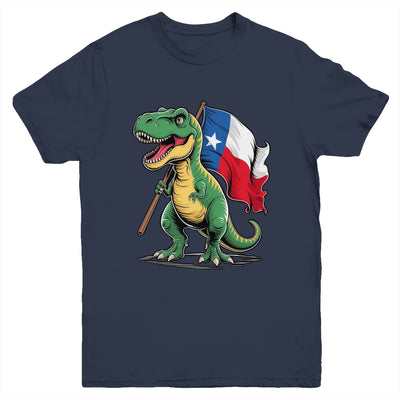 Texas Lover Kids Boys Dinosaur Lover USA Texas Flag Youth Shirt | teecentury