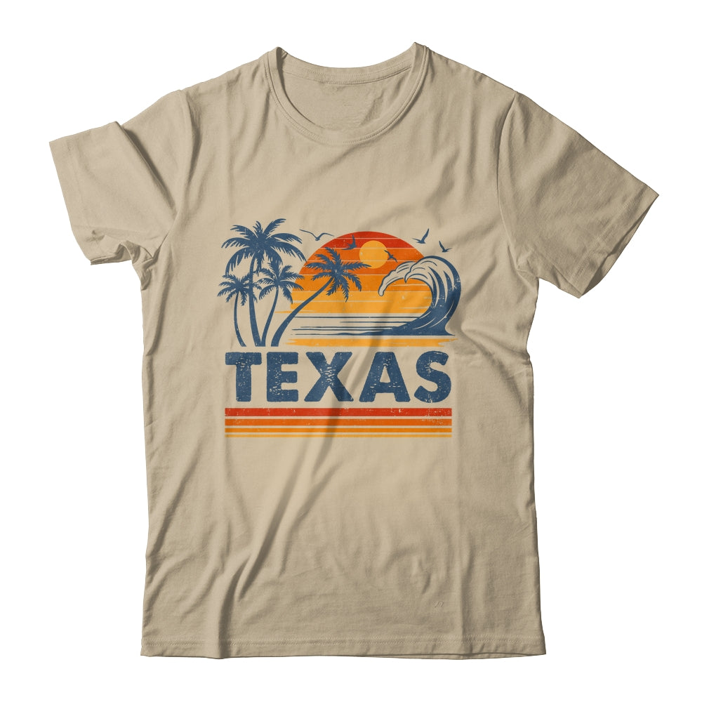 Texas Vacation Sunset Cute 70s Vintage Retro Beach Shirt & Tank Top | teecentury