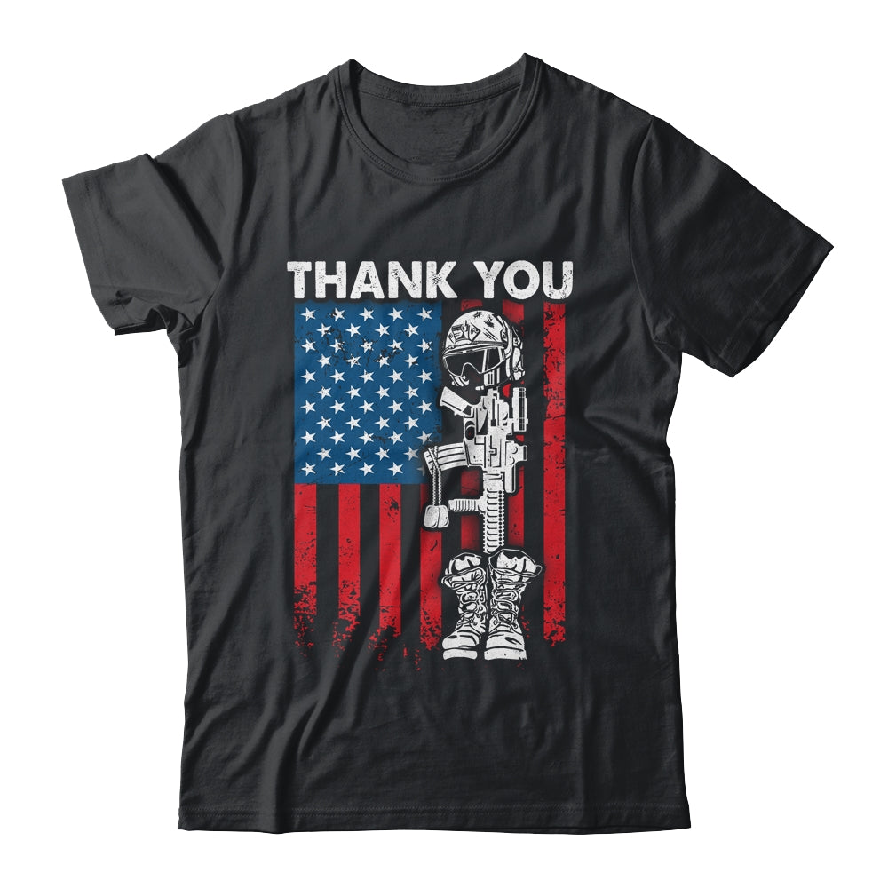 Thank You Patriotic Memorial Day 4th Of July US Flag Shirt & Hoodie | teecentury