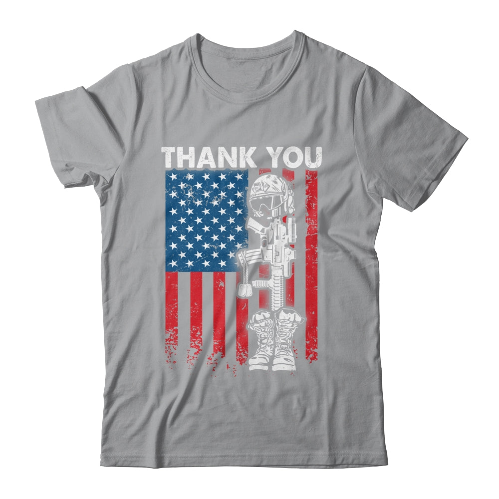 Thank You Patriotic Memorial Day 4th Of July US Flag Shirt & Hoodie | teecentury