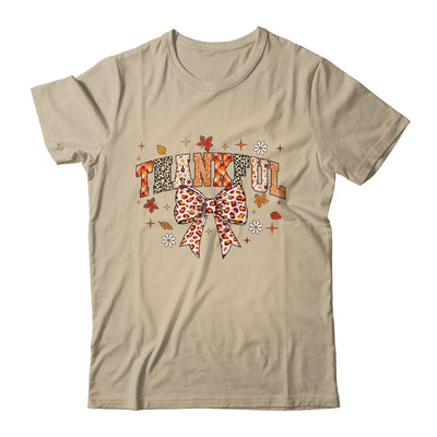 Thankful Coquette Bow Fall Autumn Season Thanksgiving Season Shirt & Sweatshirt | teecentury