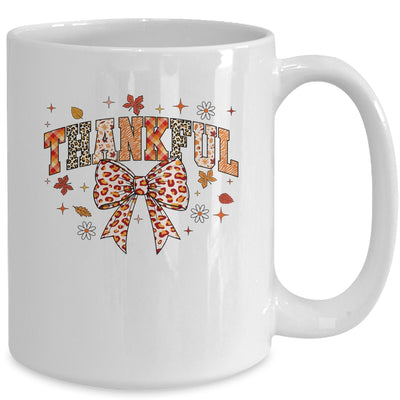 Thankful Coquette Bow Fall Autumn Season Thanksgiving Season Mug | teecentury