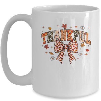 Thankful Coquette Bow Fall Autumn Season Thanksgiving Season Mug | teecentury