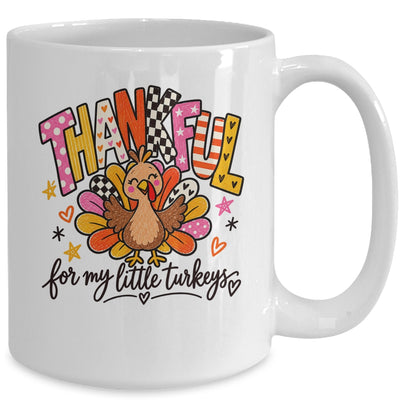 Thankful For My Little Turkeys Thanksgiving Teacher Mug | teecentury