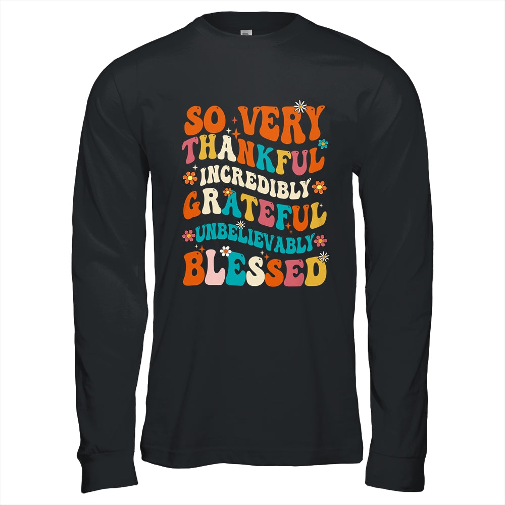Thankful Grateful Blessed Happy Thanksgiving Day Funny Shirt & Hoodie | teecentury