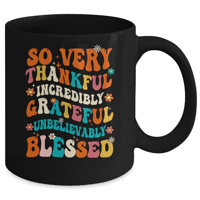 Thankful Grateful Blessed Happy Thanksgiving Day Funny Mug | teecentury