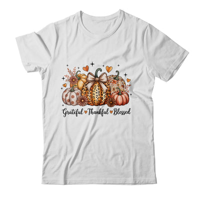 Thankful Grateful Blessed Pumpkin Christian Thanksgiving Fall Shirt & Sweatshirt | teecentury