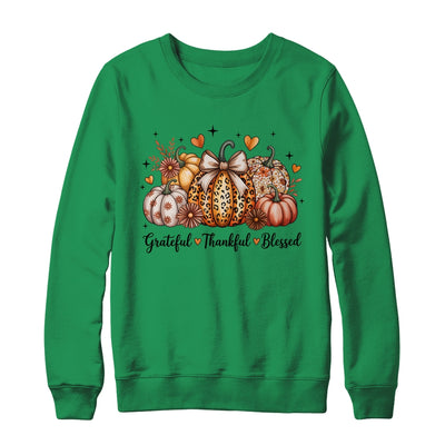 Thankful Grateful Blessed Pumpkin Christian Thanksgiving Fall Shirt & Sweatshirt | teecentury