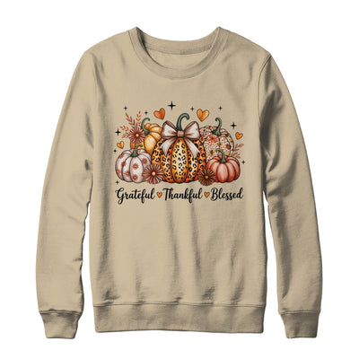 Thankful Grateful Blessed Pumpkin Christian Thanksgiving Fall Shirt & Sweatshirt | teecentury