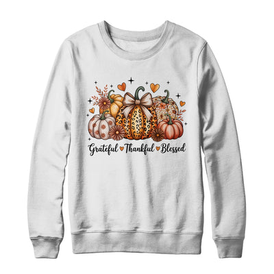 Thankful Grateful Blessed Pumpkin Christian Thanksgiving Fall Shirt & Sweatshirt | teecentury