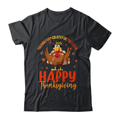 Thankful Grateful Blessed Thanksgiving Turkey Women Girls Shirt & Hoodie | teecentury