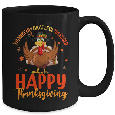 Thankful Grateful Blessed Thanksgiving Turkey Women Girls Mug | teecentury