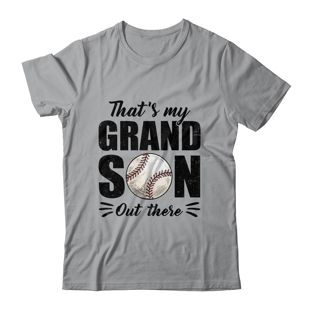 That's My Grandson Out There Baseball Lover Grandma Grandpa Shirt & Tank Top | teecentury