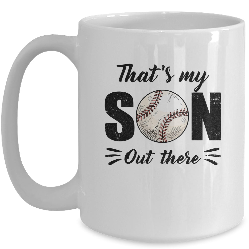 That's My Son Out There Baseball Lover Grandma Grandpa Mug | teecentury
