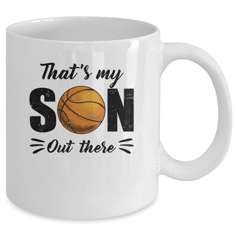 That's My Son Out There Basketball Lover Grandma Grandpa Mug | teecentury