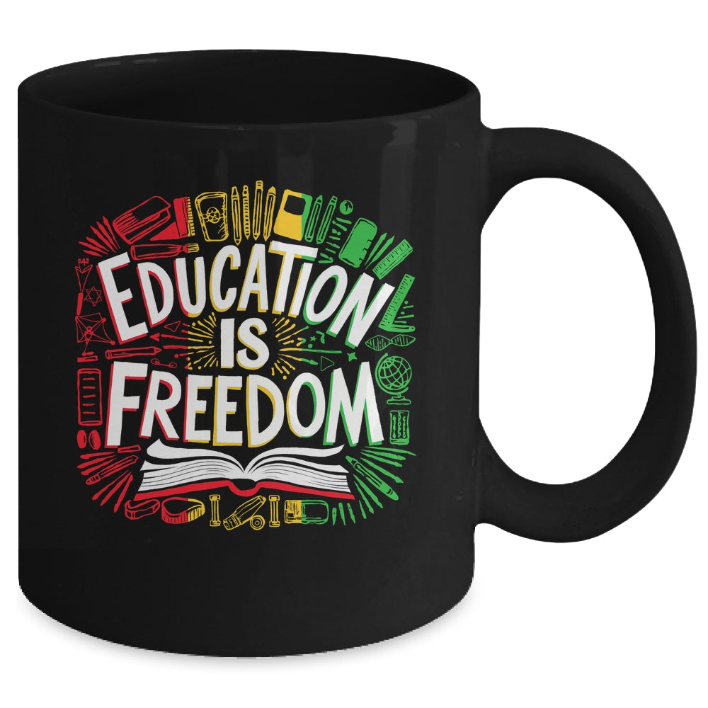The Freedom Of Knowledge Black History Month Teacher Kids Mug | teecentury