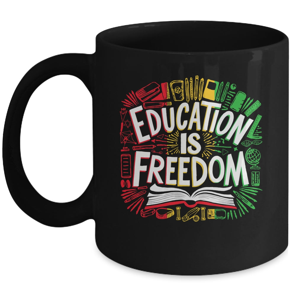 The Freedom Of Knowledge Black History Month Teacher Kids Mug | teecentury
