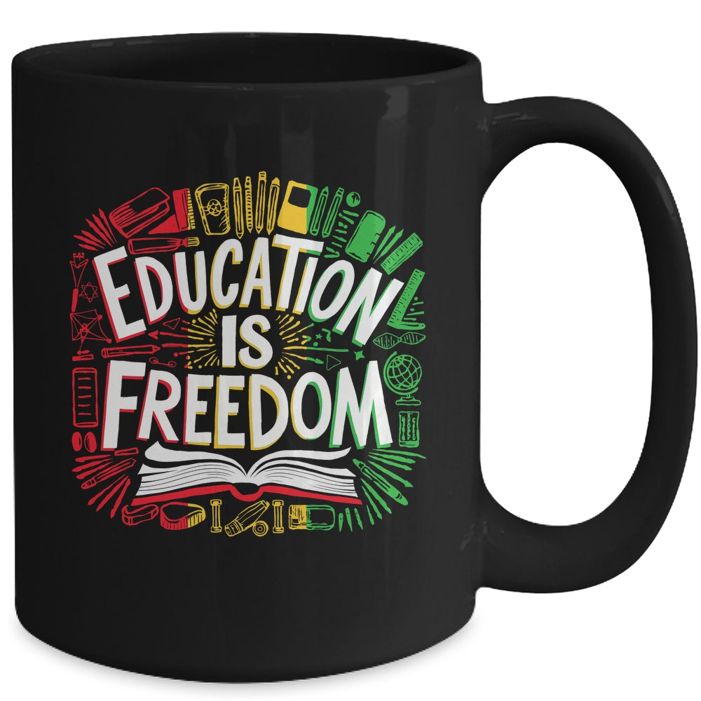 The Freedom Of Knowledge Black History Month Teacher Kids Mug | teecentury