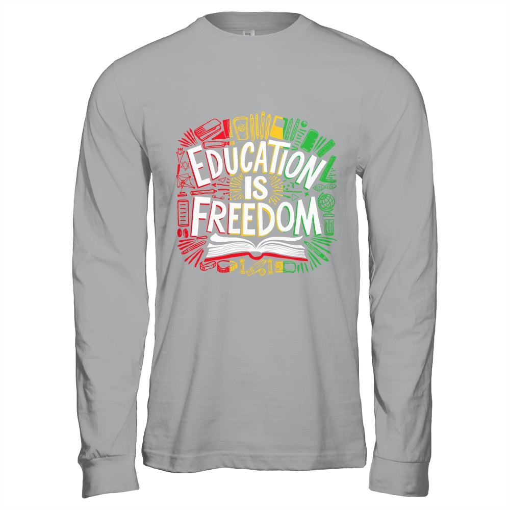 The Freedom Of Knowledge Black History Month Teacher Kids Shirt & Hoodie | teecentury
