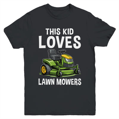 The Kid Loves Lawn Mowers Proud Gardener Mowing Boy Youth Shirt | teecentury