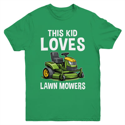 The Kid Loves Lawn Mowers Proud Gardener Mowing Boy Youth Shirt | teecentury