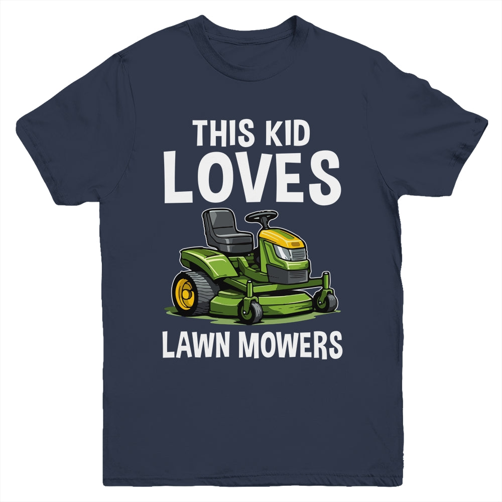 The Kid Loves Lawn Mowers Proud Gardener Mowing Boy Youth Shirt | teecentury