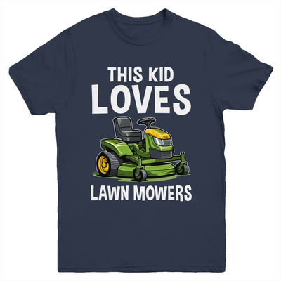 The Kid Loves Lawn Mowers Proud Gardener Mowing Boy Youth Shirt | teecentury