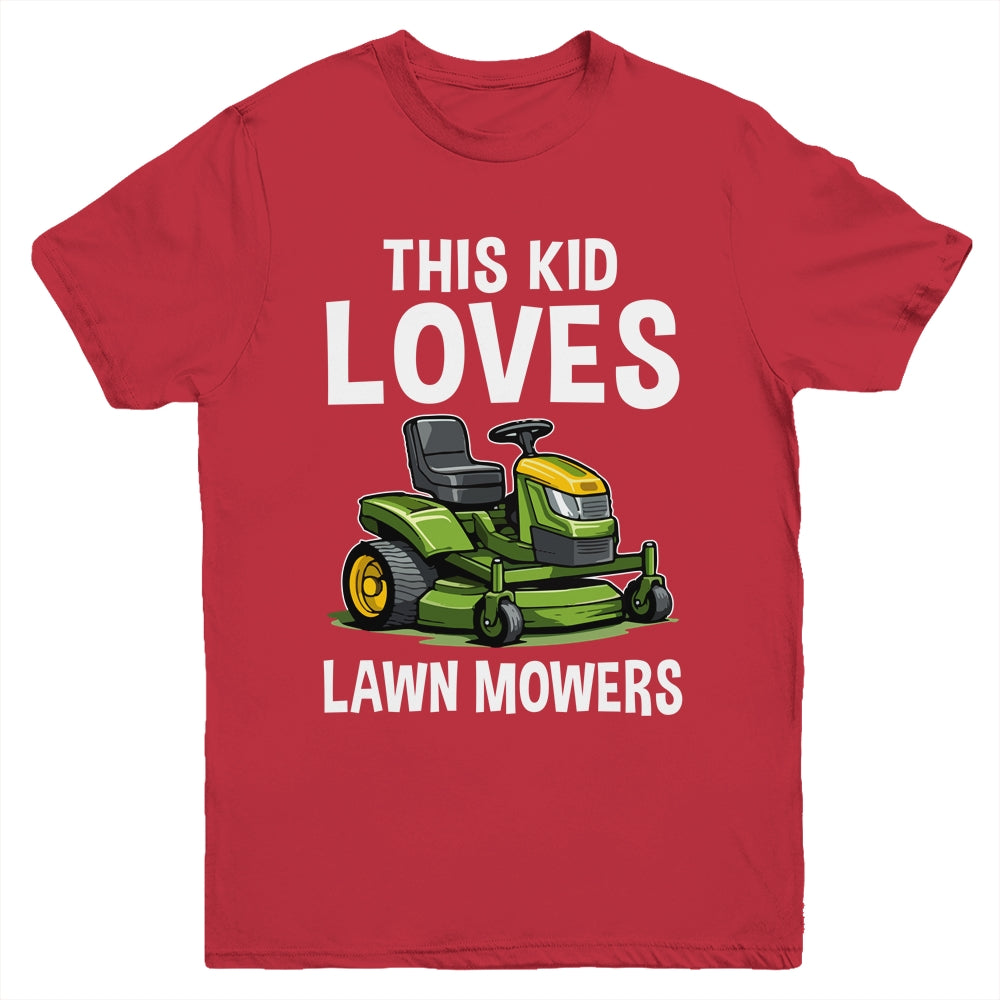 The Kid Loves Lawn Mowers Proud Gardener Mowing Boy Youth Shirt | teecentury