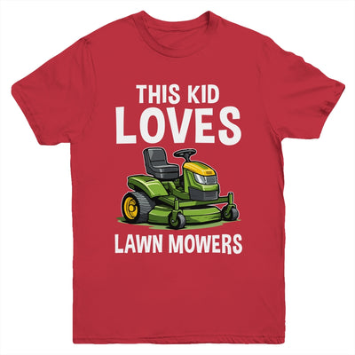 The Kid Loves Lawn Mowers Proud Gardener Mowing Boy Youth Shirt | teecentury