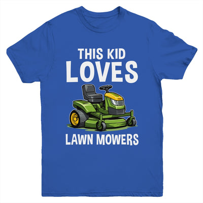 The Kid Loves Lawn Mowers Proud Gardener Mowing Boy Youth Shirt | teecentury